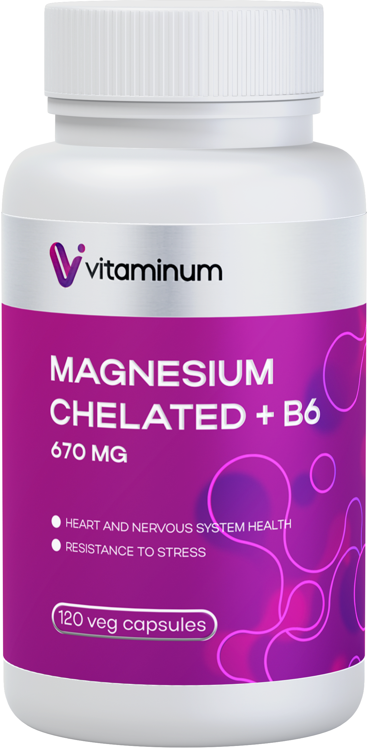  Vitaminum МАГНИЙ ХЕЛАТ + витамин В6 (670 MG) 120 капсул 800 мг  в Воркуте